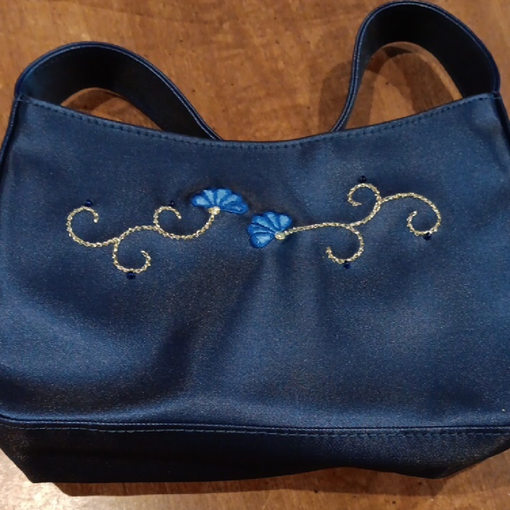 Elegant Blue Embroidered Women's Bag - Picture 2 of 3